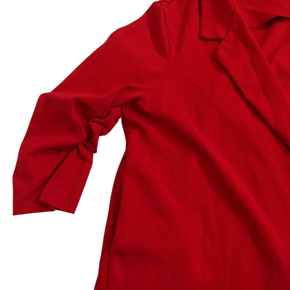 Dear Scarlett Women Red Open Front Blazer Jacket Size 3X Pockets 3/4 Sleeve - Picture 3 of 11